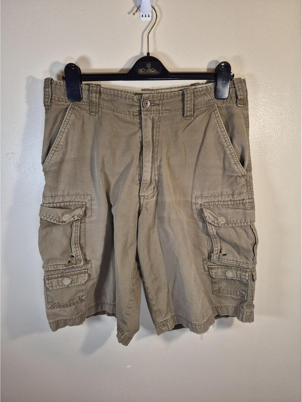 Mens Cargo Shorts Machine Clothing Company 10 Pockets Army Brown Sz 32 Cotton